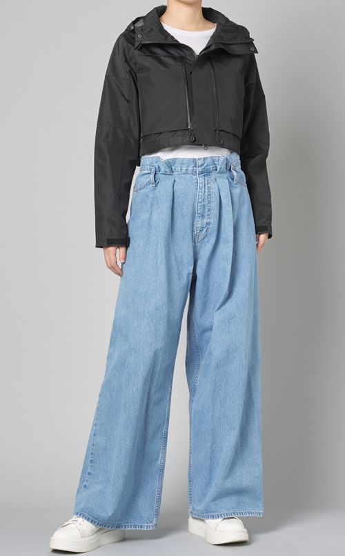 タックワイドデニムパンツ