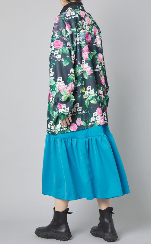 プリントリブVネックカーディガン