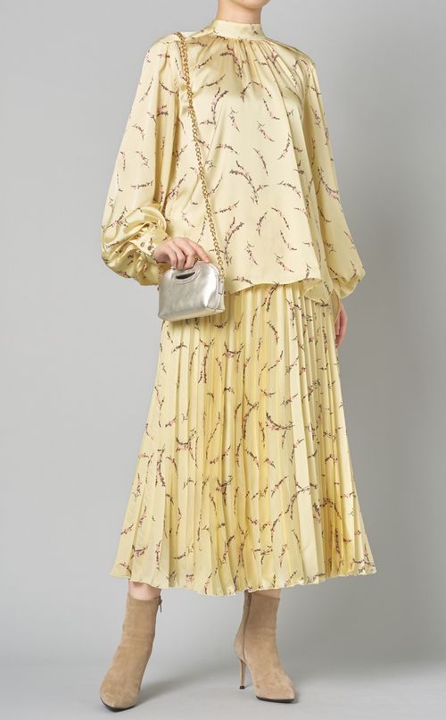 ミニフラワープリントプリーツスカート