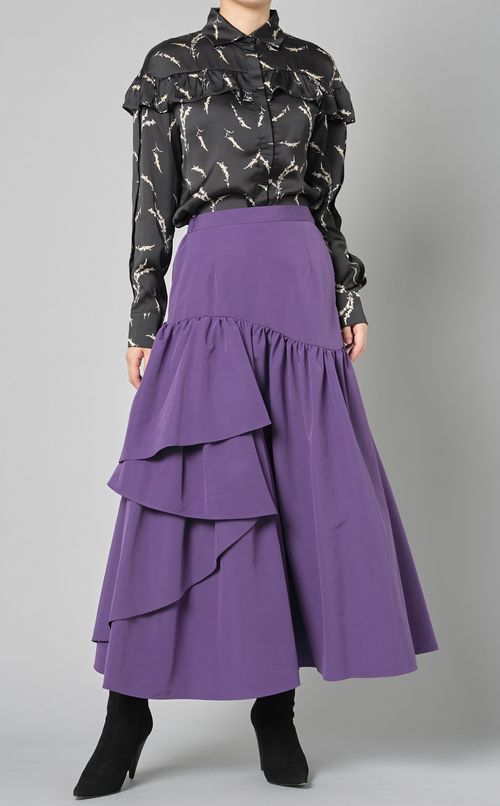 アシンメトリーティアードスカート