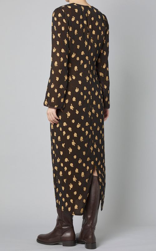 ジャガードVネックワンピース