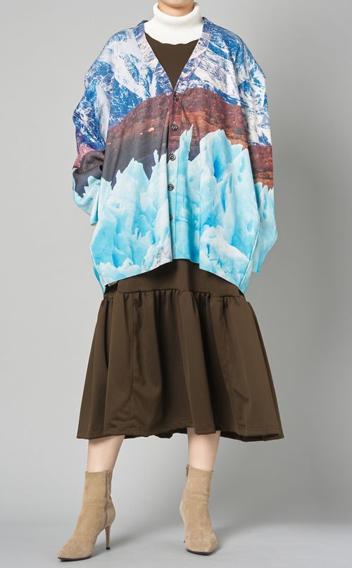 ジャージハイネックティアードワンピース