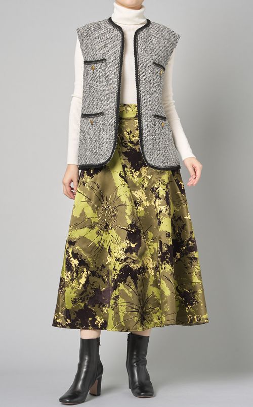 ツイードフレンチスリーブジレ