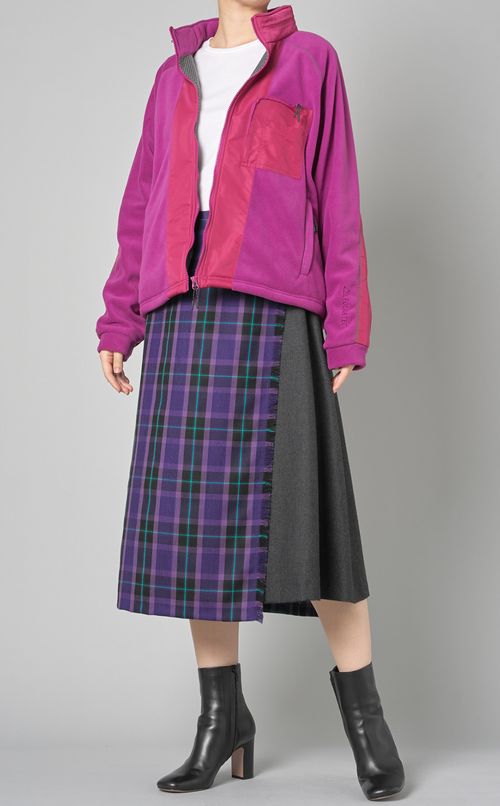 チェックキルトラップスカート