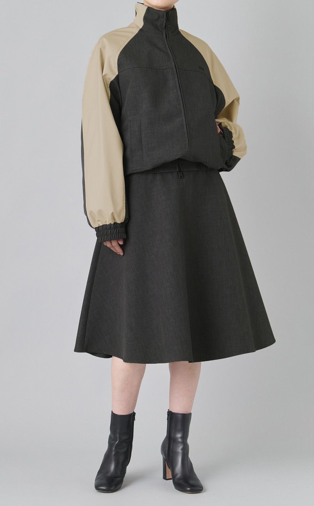 オーバーサイズ配色ダブルジップブルゾン