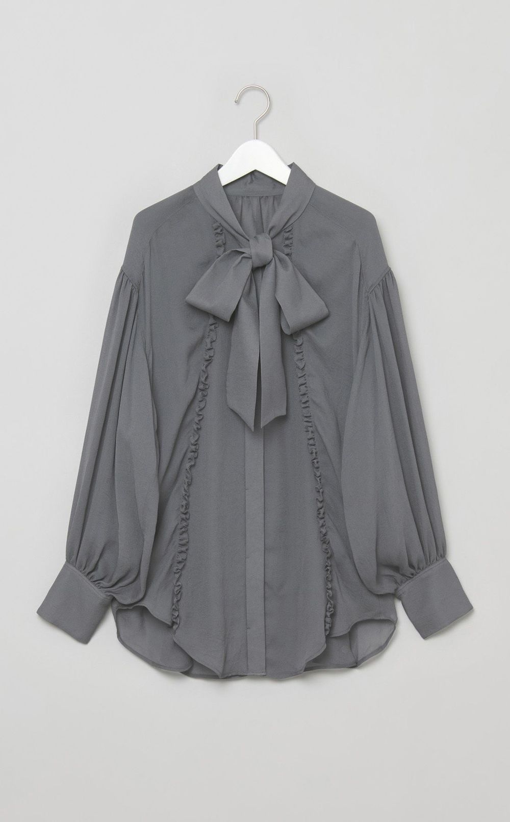 シフォンフリルボウタイブラウス