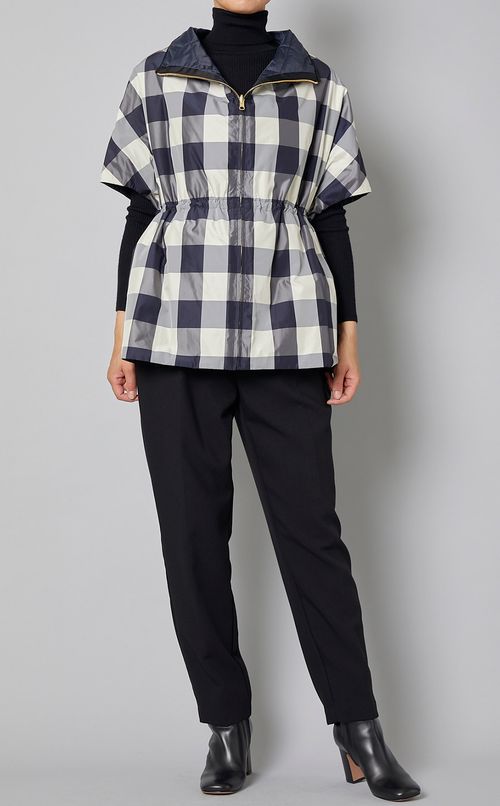 ブロックチェックリバーシブルジレ