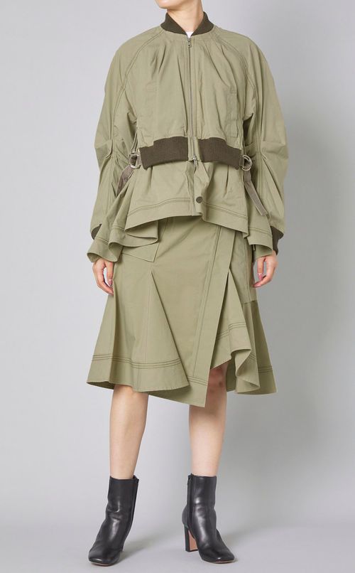 ダブルレイヤードコットンカーゴスカート