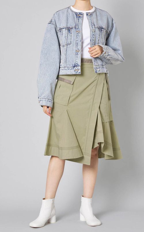 ダブルレイヤードコットンカーゴスカート