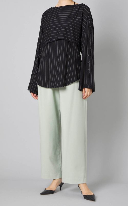 ストライプレイヤードブラウス