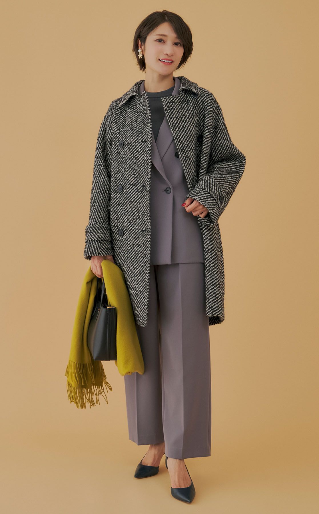 Mila Owen｜ミックスカラーステンカラーコート