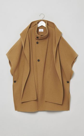 フードマフラー付きポンチョコート