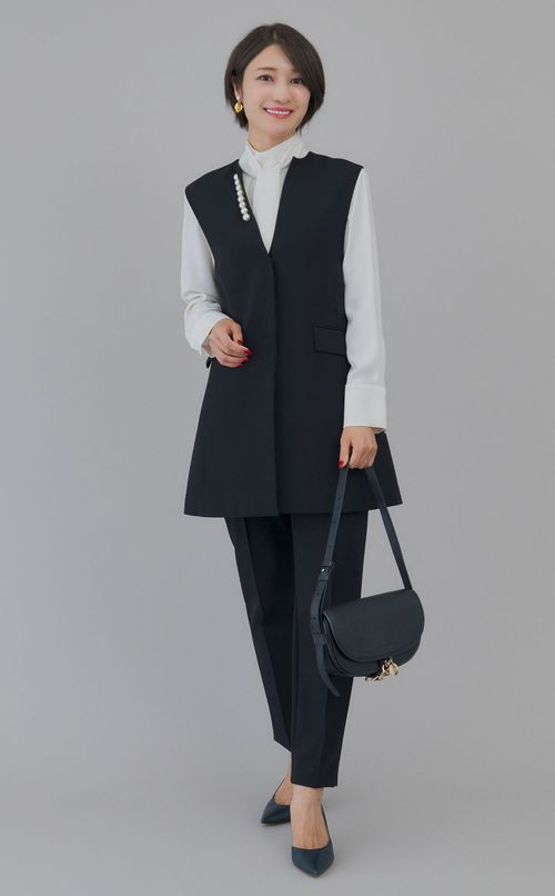 パールネックロングジレ