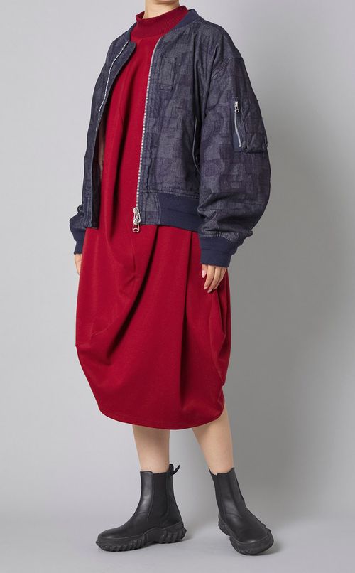 ボールギャザースリーブワンピース