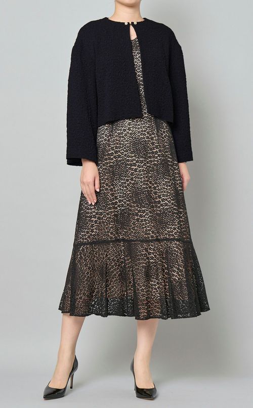 ジャガードノーカラージャケット