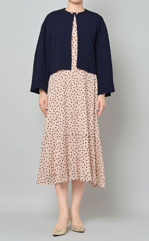 ジャガードノーカラージャケット