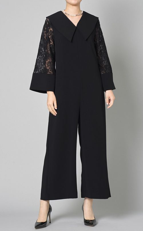 2wayレーススリーブオールインワン