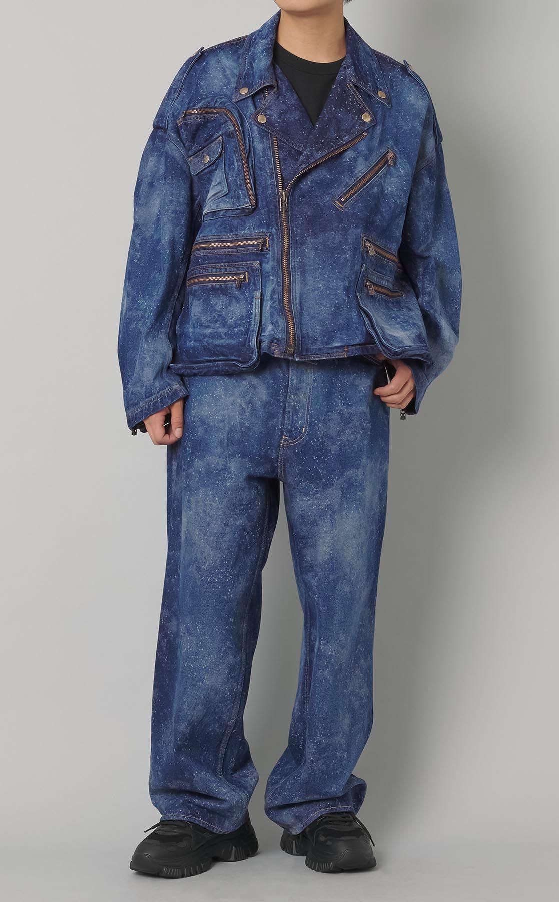 FACETASM｜ギャラクシーデニムライダースジャケット