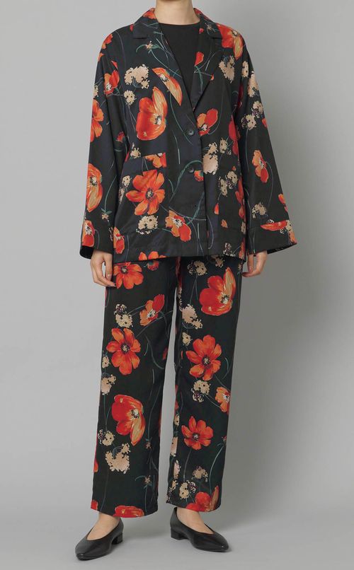 フラワープリントシャツジャケット