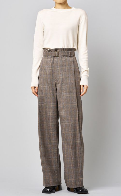 グレンチェックワイドパンツ