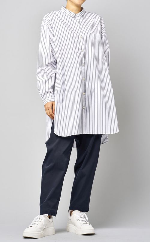 ストライプロングシャツ