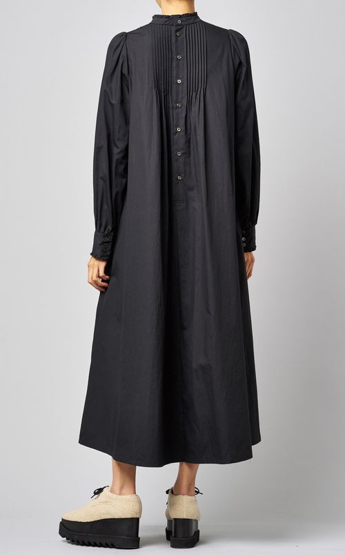 リネン混フロントギャザーワンピース