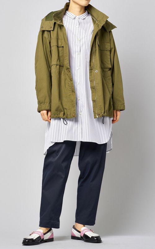 ストライプロングシャツ