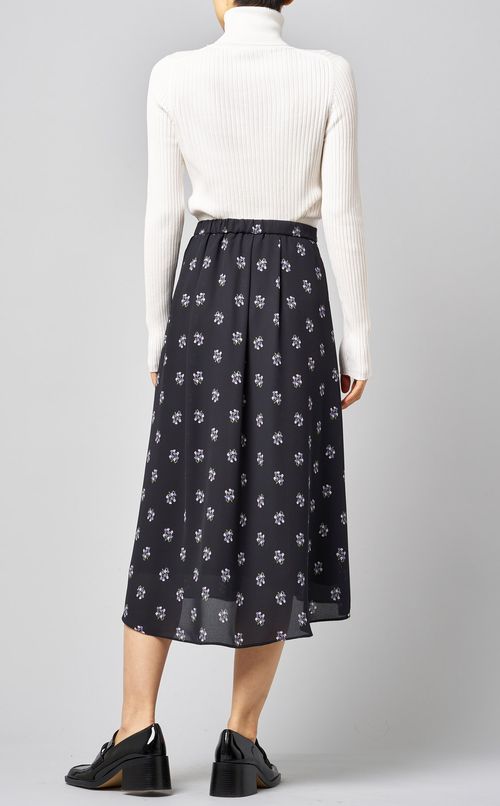 フラワープリントタックフレアスカート