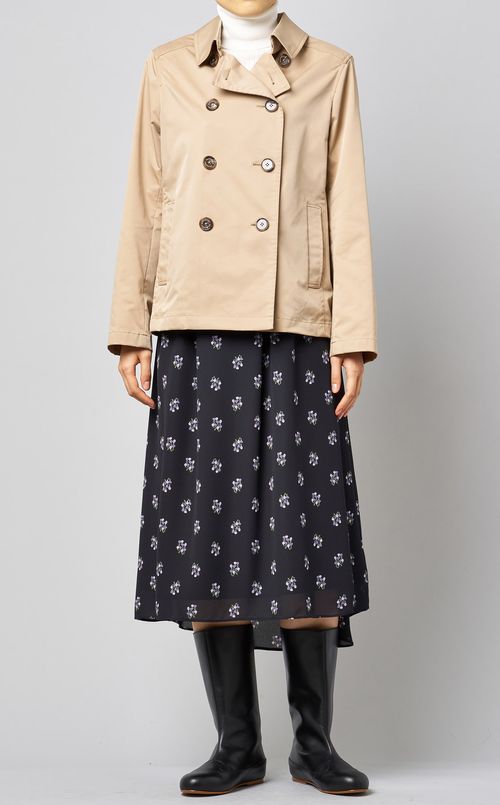 フラワープリントタックフレアスカート