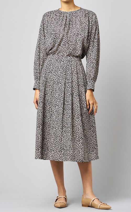 レオパードプリントフレアスカート