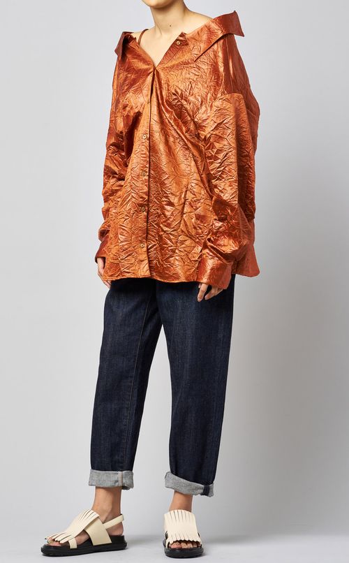 ワッシャーシャツブラウス