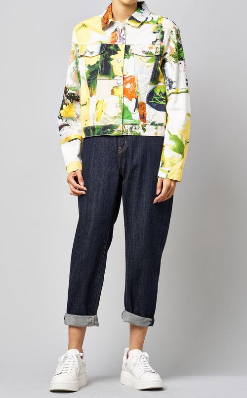 フラワープリントデニムジャケット