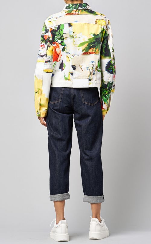 フラワープリントデニムジャケット