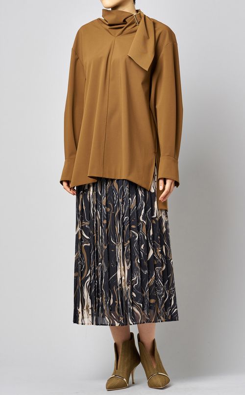 スカーフネックデザインブラウス