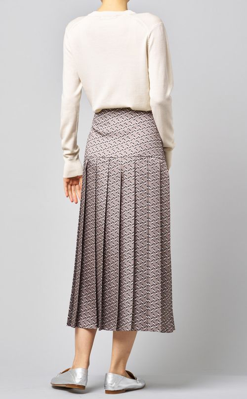 プリントプリーツミディスカート