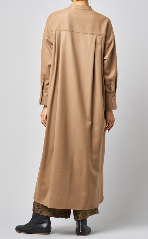 ウールロングシャツワンピース