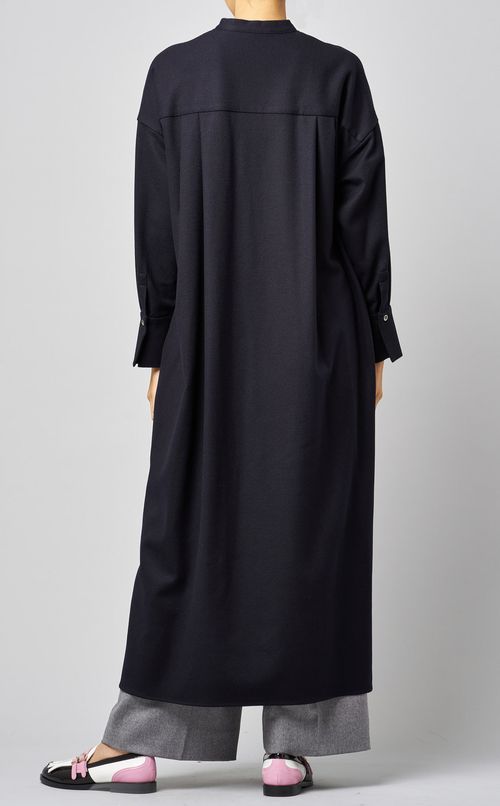 ウールロングシャツワンピース