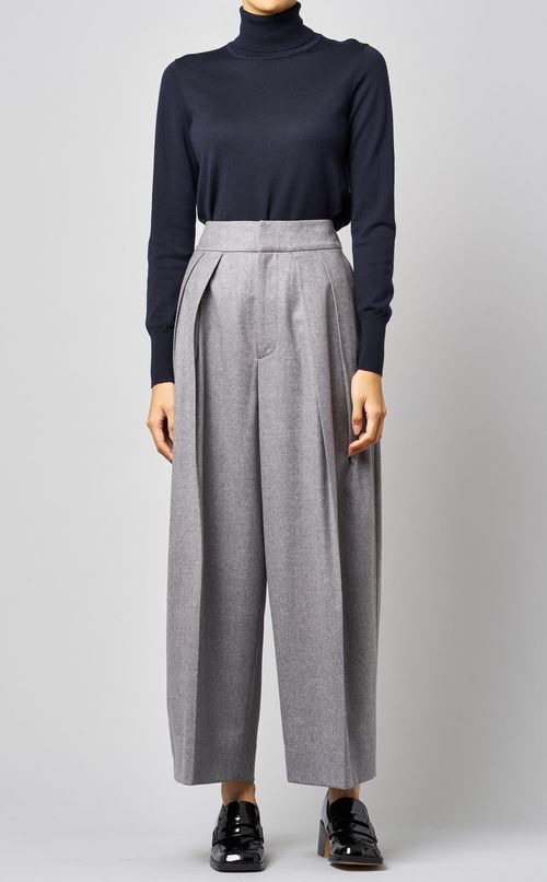 ライトウールタックワイドパンツ