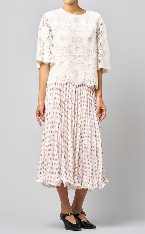 コットン混レースプルオーバー