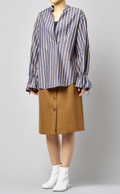 コットンストライプシャツ