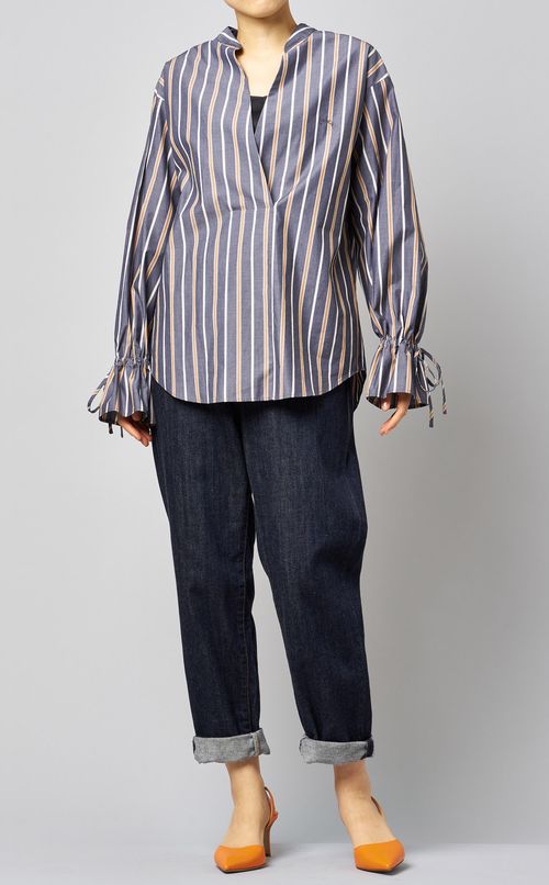 コットンストライプシャツ