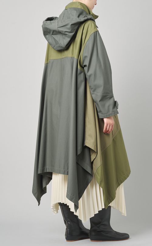 コットンミリタリー配色コート