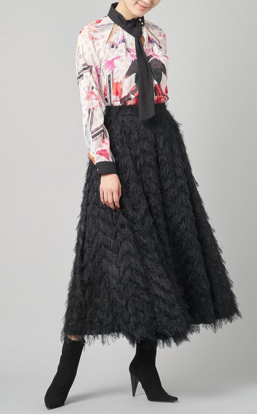 フラワープリントブラウス