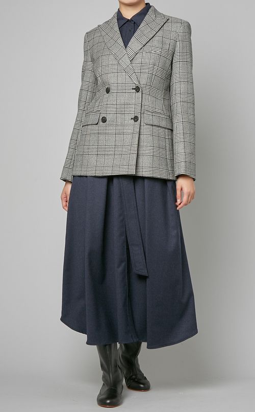 チェックテーラードダブルジャケット