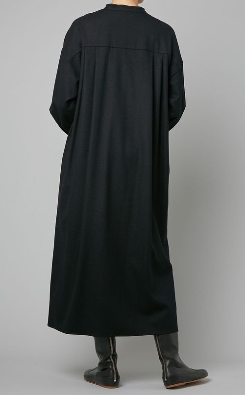 ウール混シャツワンピース