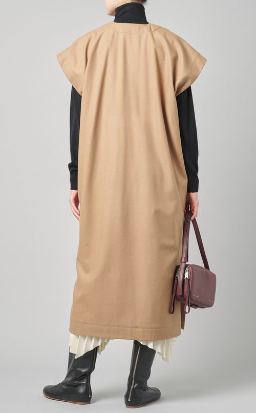 ウール混Vネックワンピース