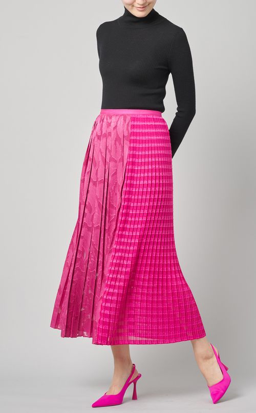 ジャガードコンビプリーツスカート