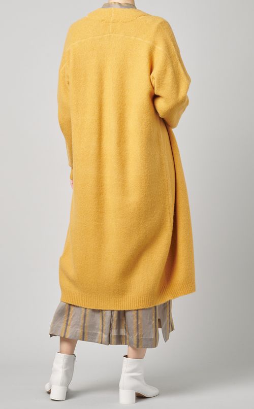 ウール混ロングニットカーディガン