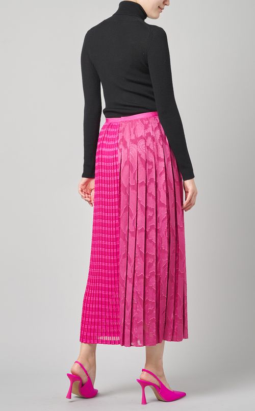 ジャガードコンビプリーツスカート