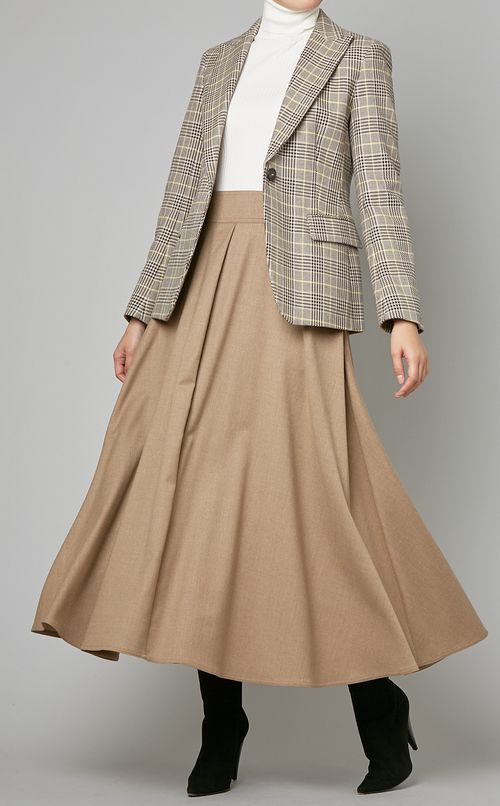 ウールフレアロングスカート